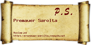 Premauer Sarolta névjegykártya